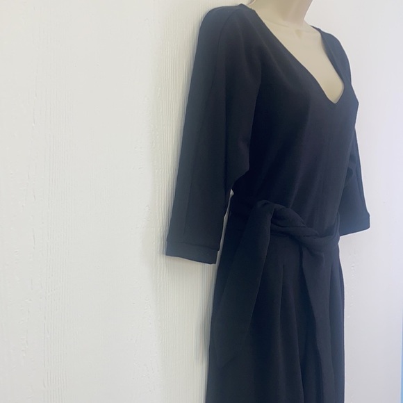 By Anthropologie - Black Woven VNeck Wide Leg Jumpsuit Size Small - Picture 5 of 13